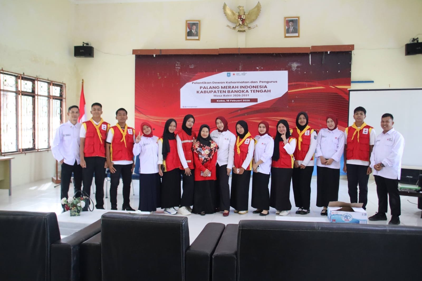 Siswa PMR SMAN 1 Koba Sukses Kawal Pelantikan Pengurus PMI Bangka Tengah